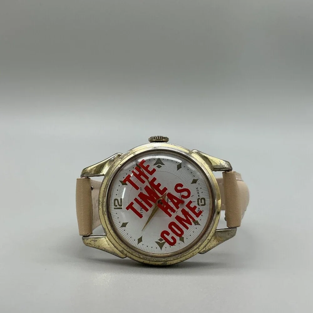 Vintage Winthrop Mens Watch 33mm Antimagnetic The Time Has Come Manual Wind